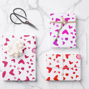 Feuille De Papier Cadeau Coeurs rouges romantiques valentine donnant