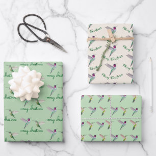 Feuille De Papier Cadeau Colibri d'Anna de Noël