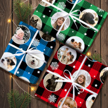 Collage de photos de Noël en carreaux de bœuf pers