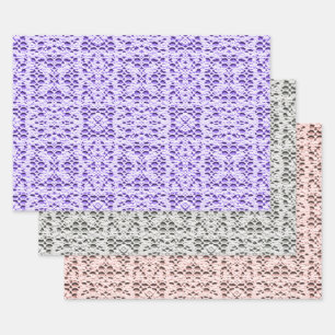 Feuille De Papier Cadeau Collection Carré Faux Crochet