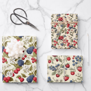 Feuille De Papier Cadeau Collection de baies florissantes : Berry de servic