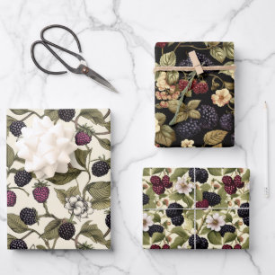 Feuille De Papier Cadeau Collection de baies florissantes : Bouquets Blackb