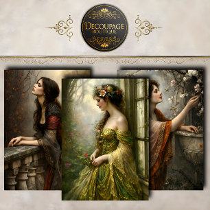 Feuille De Papier Cadeau Collection de découpage de femmes de jardin victor