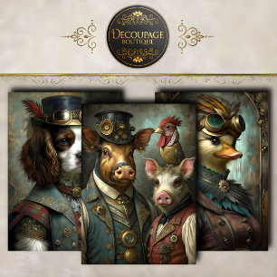 Feuille De Papier Cadeau Collection de découpage de portraits d'animaux Ste