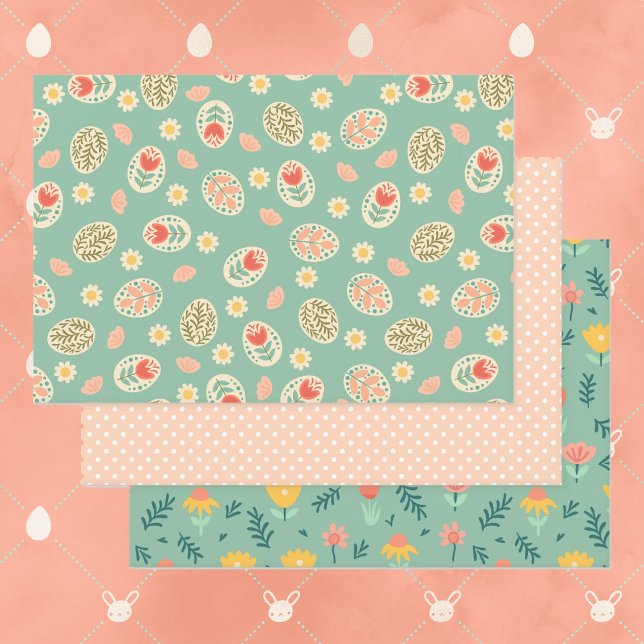 Feuille De Papier Cadeau Collection de Pâques 3 Printemps vert cadeau d'ann (Créateur téléchargé)