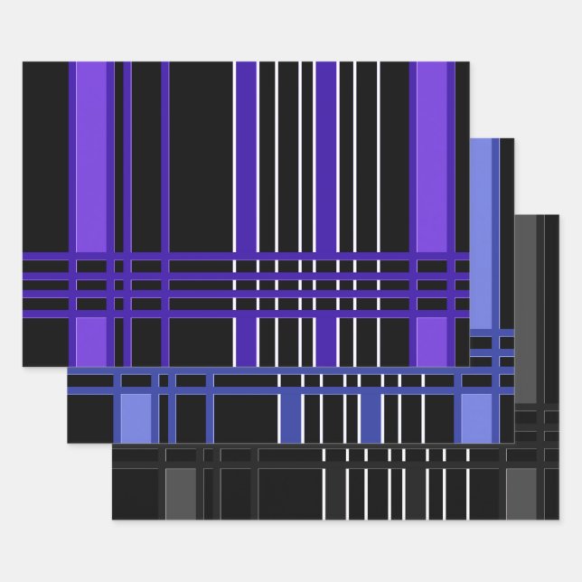 Feuille De Papier Cadeau Collection de rayures modernes (Lot)