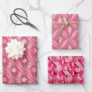Feuille De Papier Cadeau Collection Fun Rose Candy Lane