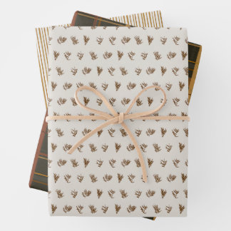 Feuille De Papier Cadeau Collection Noël | Plaid Chaud, Bandes, Cèdre