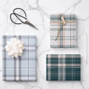 Feuille De Papier Cadeau Collection Plaid de Noël classique