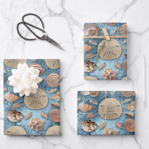 Feuille De Papier Cadeau Collection Seashells