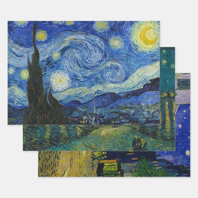 Feuille De Papier Cadeau Collection Vincent van Gogh, Découpage (Lot)