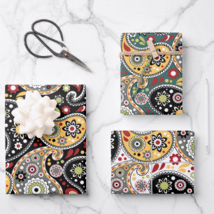 Feuille De Papier Cadeau Colonnes d'automne Elégant Bohemian Baroque Paisl