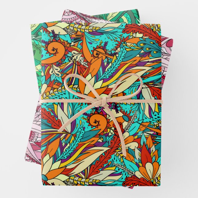Feuille De Papier Cadeau Colorful caribbean Edition Packpapier Blatt (En situation)