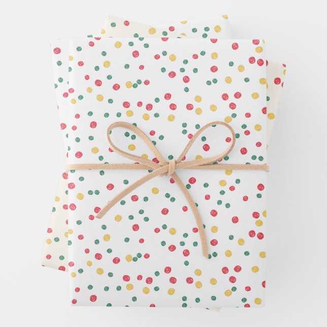 Feuille De Papier Cadeau Colorful Confetti Dots (En situation)