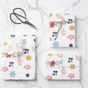 Feuille De Papier Cadeau Colorfull Cute spring floral