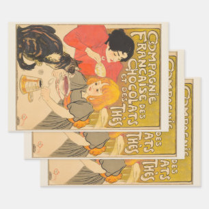 Feuille De Papier Cadeau Compagnie Française des Chocolats et des Thés, Art