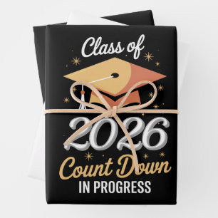 Feuille De Papier Cadeau Comptage à rebours de la promotion 2026 en cours P