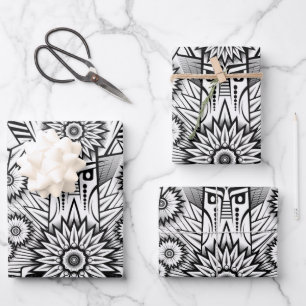 Feuille De Papier Cadeau Conception artistique tribale