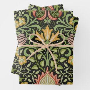 Feuille De Papier Cadeau Conception botanique florale persane de William Mo
