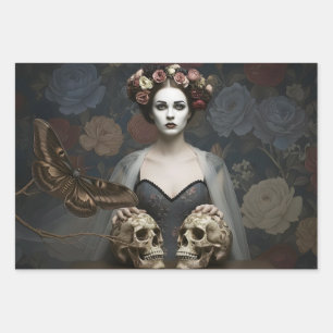 Feuille De Papier Cadeau Conception d'art gothique vintage