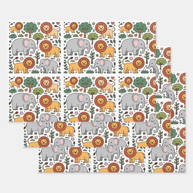 Feuille De Papier Cadeau Conception de motif représentant des éléphants, de (Créateur téléchargé)