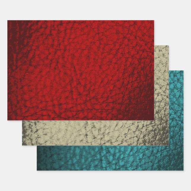 Feuille De Papier Cadeau Conception du Mélange en cuir Faux - Ensemble de T (Lot)