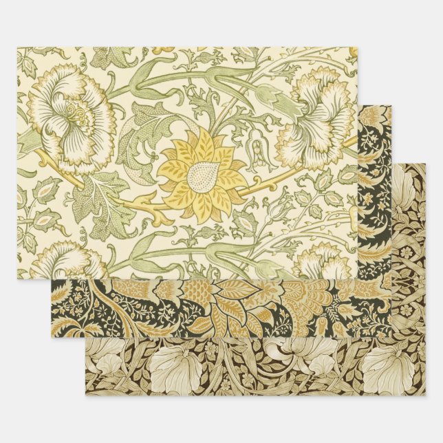 Feuille De Papier Cadeau Conception florale de William Morris (Lot)