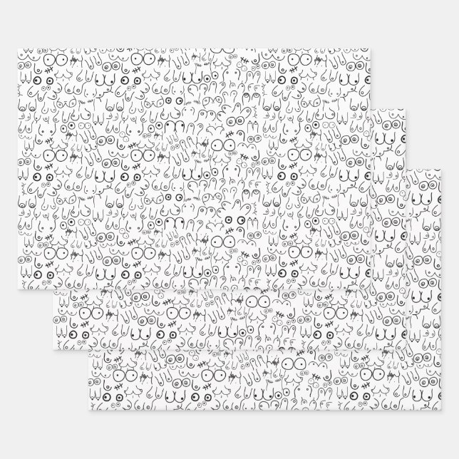 Feuille De Papier Cadeau conception minimale de la femme du sein (Lot)