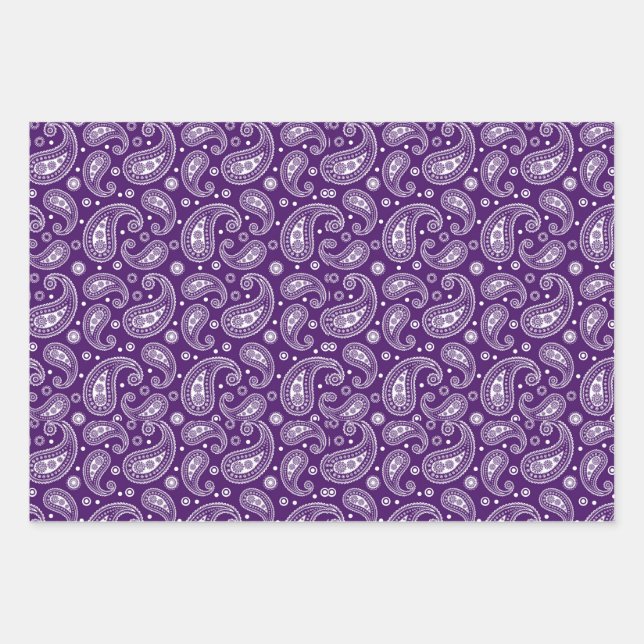 Feuille De Papier Cadeau Conception Paisley Colorée (Devant)