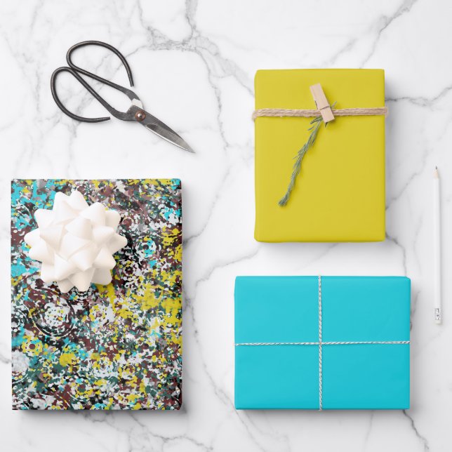 Feuille De Papier Cadeau Conçu pour les amateurs de design d'art abstrait  (Recto)
