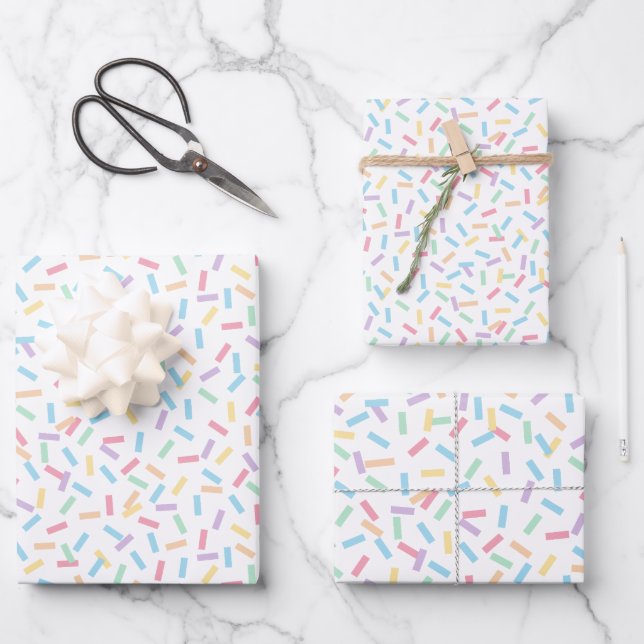 Feuille De Papier Cadeau Confetti Pastels (Sprinkles) (Recto)