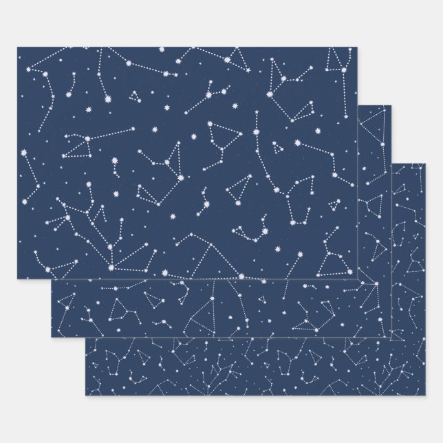 Feuille De Papier Cadeau Constellations (Lot)