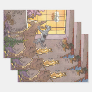 Feuille De Papier Cadeau Conte de fées vintage, Musiciens de la ville de Br