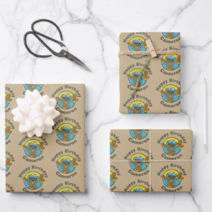 Feuille De Papier Cadeau Cookie Monster Rétro