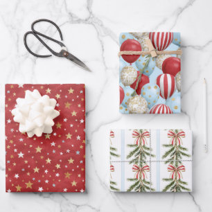 Feuille De Papier Cadeau Cookies au pain d'épices coeurs flocons de neige N