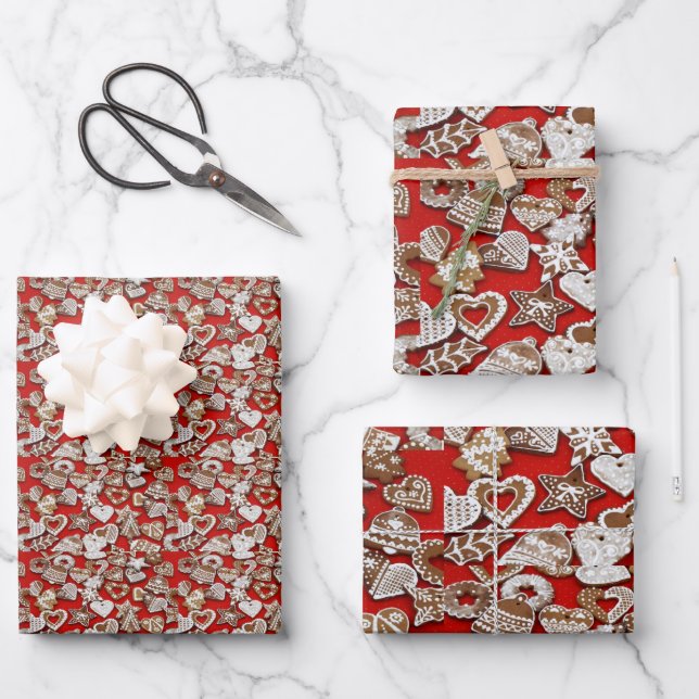 Feuille De Papier Cadeau Cookies de pain d'épices (Recto)