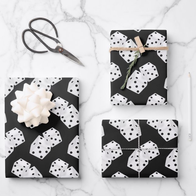 Feuille De Papier Cadeau Cool de jeu de dés motif Casino (Recto)