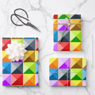 Feuille De Papier Cadeau Cool de maquette triangle coloré motif géométrique