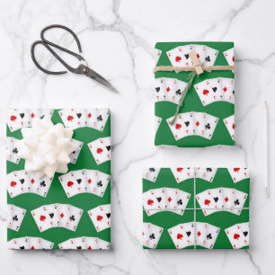 Feuille De Papier Cadeau Cool jouer carte motif Casino partie