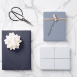 Feuille De Papier Cadeau Cool moderne Bleu Gris Solide Tons Simple Minimal<br><div class="desc">Feuilles de papier d'emballage simples 3-set dans des tons solides modernes de bleu marine,  blanc et gris cool.</div>