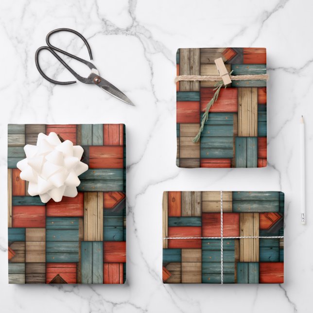 Feuille De Papier Cadeau Cool tiled retro Western pattern  (Recto)