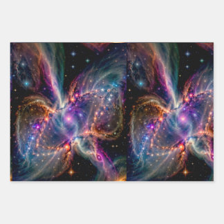 Feuille De Papier Cadeau Cosmic Nebula Energy Swirl Wrapping Paper