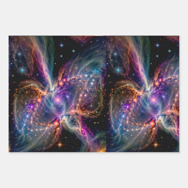 Feuille De Papier Cadeau Cosmic Nebula Energy Swirl Wrapping Paper (Devant)