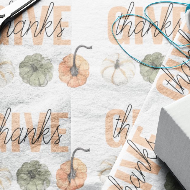 Feuille De Papier Cadeau Cosy Pastel Donner Merci et Citrouille (Créateur téléchargé)