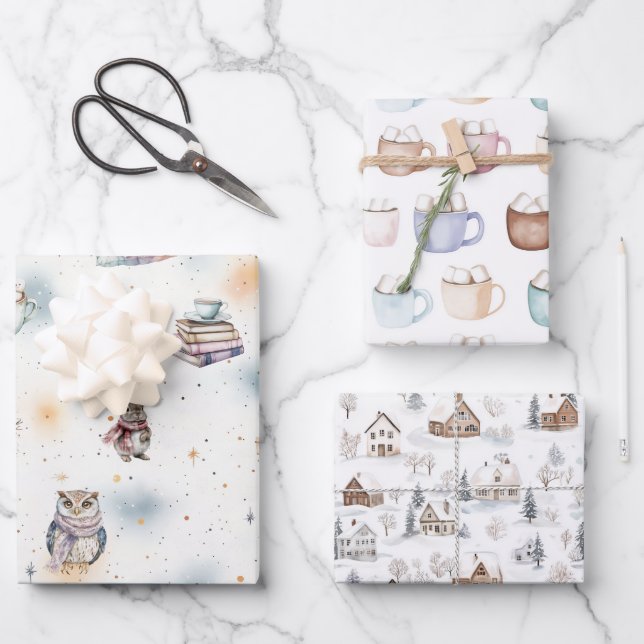Feuille De Papier Cadeau Cosy Soft Pastel (Recto)