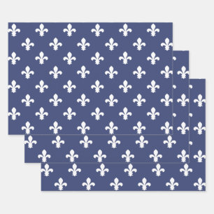Feuille De Papier Cadeau Cottage de Blueberry Southern Fleur de Lys