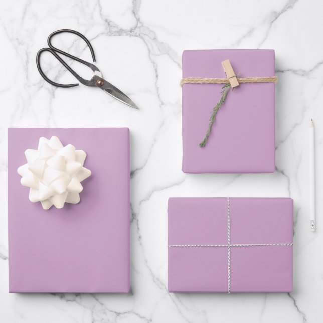 Feuille De Papier Cadeau Couleur claire Lavender Rose (Recto)