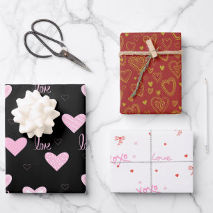 Feuille De Papier Cadeau Couleur élégante mixte Saint-Valentin