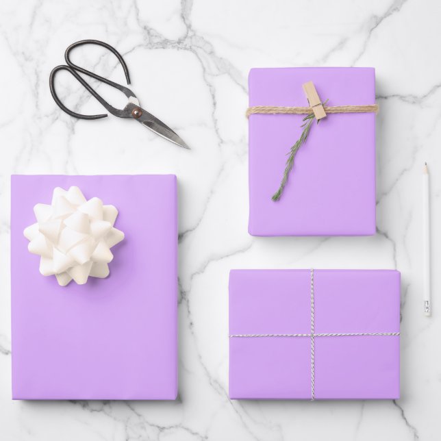 Feuille De Papier Cadeau Couleur Mauve Uni (Recto)