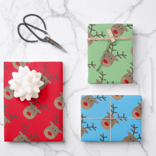 Feuille De Papier Cadeau Couleur personnalisée Rudolf le dessin animé de re